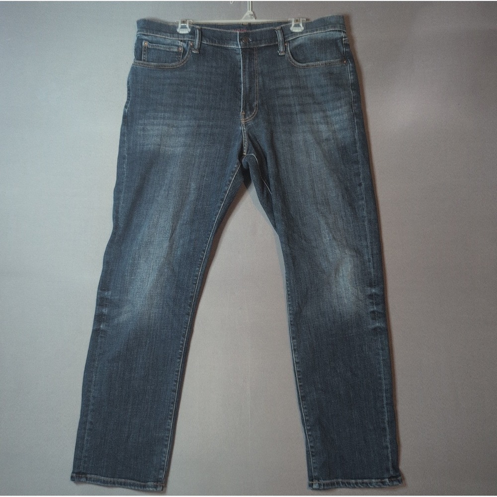 Lucky Brand 410 Athletic Straight Jeans Mens 36x32 Dark Wash Blue Denim